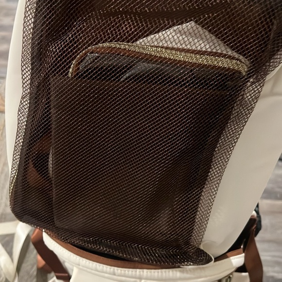 NWOT Cream and Brown Backpack with USB port. - Picture 6 of 12
